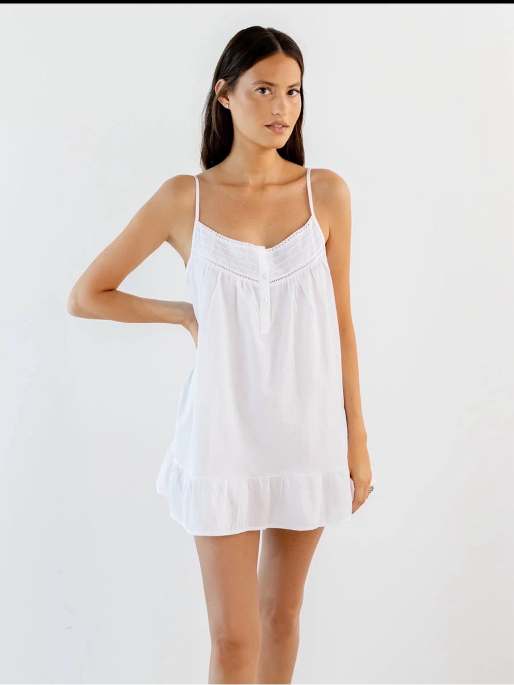 Jacaranda Nightgown L Elsa White Cotton